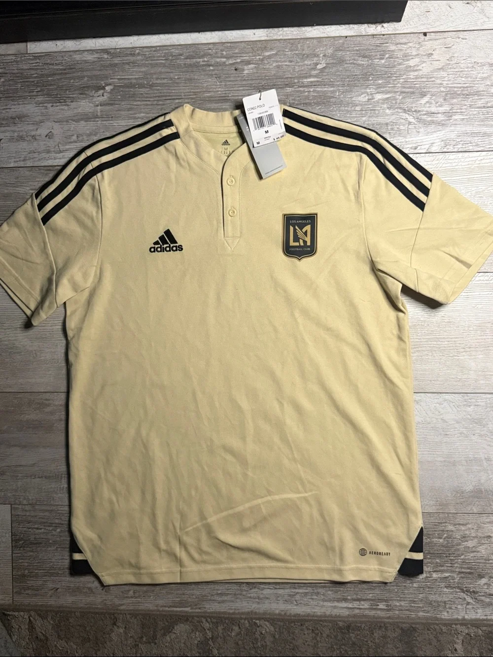 Adidas Men’s Los Angeles FC Pale Yellow Soccer Jersey with Black Accents